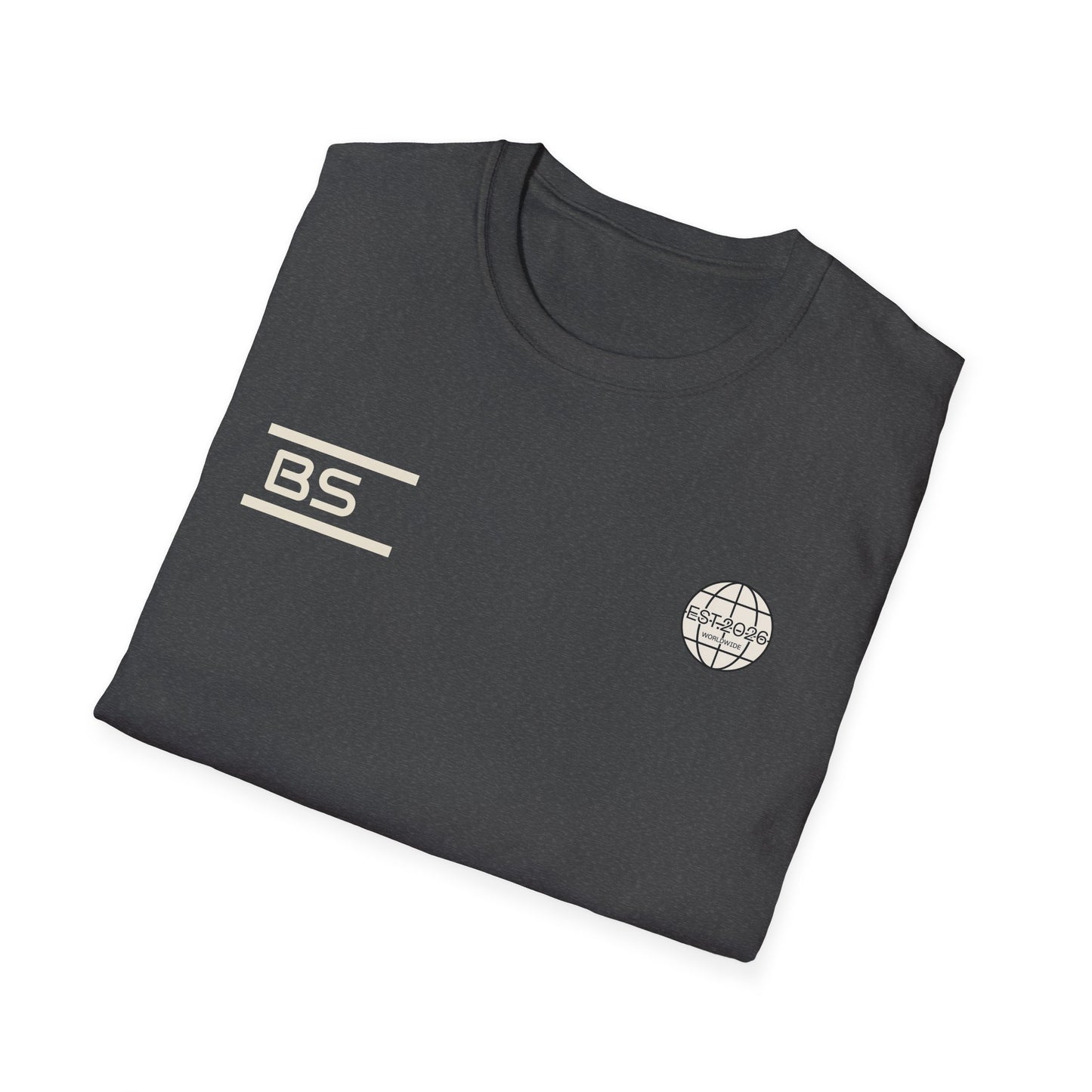 T-Shirt — Minimal Globe Logo 'BS' Chest Tee