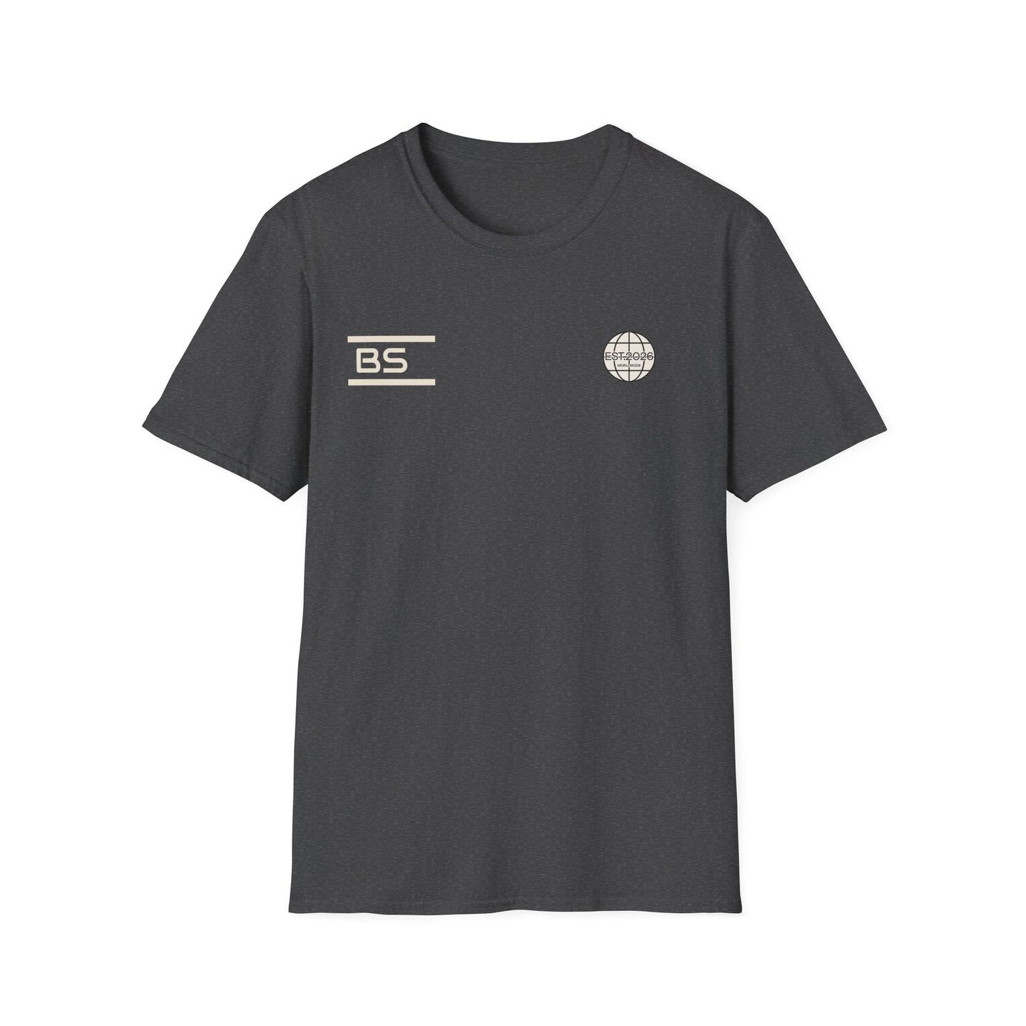 T-Shirt — Minimal Globe Logo 'BS' Chest Tee